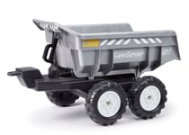 Remorque basculante Super Dumper avec 4 roues tout terrain - Gris - Adaptable à l'ensemble des tracteurs FALK 3/7 ans - 100% Fabriqué en France - FALK