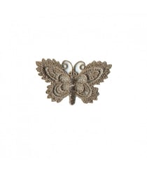 Ecussons Thermocollant Papillon Crochet 3 X 5 cm - Mediac Marron