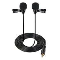 Microphone Lavalier Double Tête Pour Téléphone Ordinateur Caméra Réduction Bruit YONIS