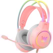 ONIKUMA X15 PRO Casque Gaming RGB Micro Haute Sensibilité - Rose