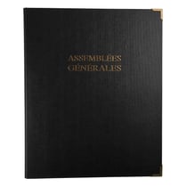 Reliure luxe avec recharge 297X210 Assemblées générales 100 feuillets foliotés 90g + 2 gardes - Noir - Le Dauphin
