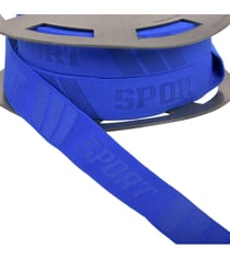 Elastique sport en relief 32mm bleu roi au mètre