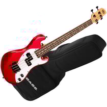 Solid Body U-Bass 4 cordes Metallic Red + housse Kala
