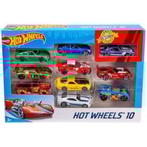Coffret de 10 vehicules hot wheels - mattel - 54886 - petites voitures metal