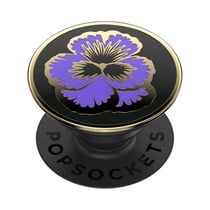 PopSockets Support PopGrip Enamel Adhésif Stand et Selfie Flowering Iris Noir