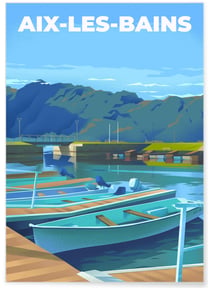 Affiche ville Aix-les-Bains | A3 : 29,7x42cm