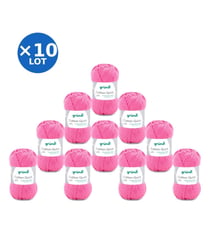 Lot de 10 pelotes COTTON QUICK UNI de Gründl – 500 g de coton mercerisé certifié Oeko-Tex 107 Rose
