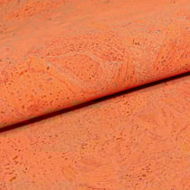 Tissu Liège Teinté sur fond Orange