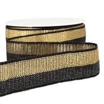Bobine 13m Galon paillettes bicolore 32mm Or/noir