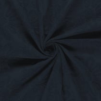 Tissu Coton brodé Adriana grandes fleurs sur fond Bleu marine