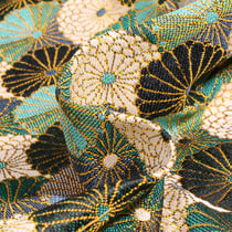 Tissu Jacquard Suzukii sur fond Vert