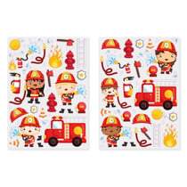 MégaCréa DIY - Gommettes pompiers 2 planches différentes 80 pièces