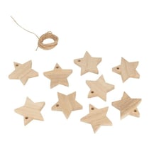 Guirlande en bois 10 étoiles + cordon