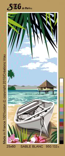 Canevas antique Sable blanc 25x60cm