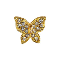 Bouton papillon strass 13mm (Or)