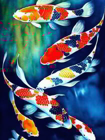 Kit diamond painting Carpes 30 x 40 cm