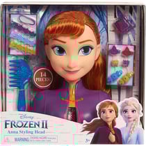 Tête à coiffer reine des neiges : anna - 14 pièces - mattel - poupée
