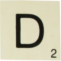 Grande lettre en bois façon scrabble 10 cm Lettre D
