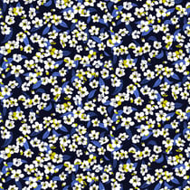 Tissu Coton imprimé Miyu sur fond Bleu marine