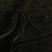Tissu Velours ras Lurex Nova paillettes Dorées sur fond Noir