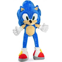 Grande peluche sonic hérisson bleu super sonic 90 cm - doudou géant licence - xxl