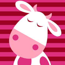 Kit canevas Soudan La vache rose 20x20cm