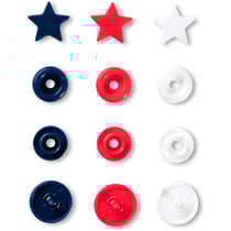 Bouton pression Prym Love étoile rouge blanc bleu marine 12,4mm