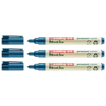 Lot de 3 marqueurs permanents pointe fine 1 mm - EDDING Ecoline 25 - Bleu