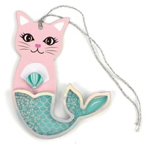 2 étiquettes 3D shaker tags - Sirène chat