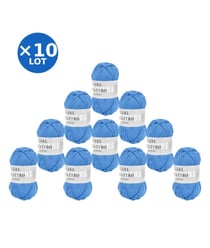 Lot de 10 pelotes QUATTRO de Lang Yarns – 500 g de coton mercerisé 179 Bleu