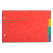 Intercalaires pour fiches bristol carte lustrée 225g/m2 4 positions - A5 148x210mm - Couleurs assorties - x 10 - Exacompta