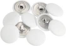 10 boutons à tige en métal recouverts de tissu blanc rond 14,5 mm - creation couture Diy