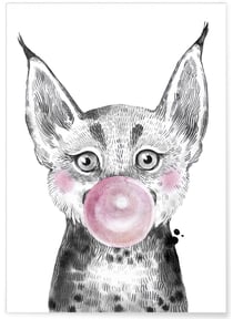 Affiche 'Bulle de Lynx Rose' | A3 : 29,7x42cm