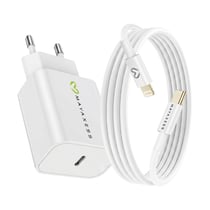 Mayaxess Chargeur Secteur pour iPhone 8 18W + Câble Lightning 1m Blanc