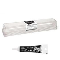 5 inserts bûche de Noël + Stylo glaçage noir