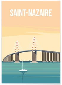 Affiche ville de Saint-Nazaire | A3 : 29,7x42cm