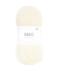Pelote de Laine à tricoter Basic SUPER BIG ARAN - 400GR - RICO Design 01 Ecru