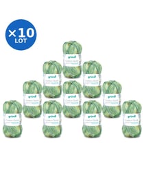 Lot de 10 pelotes COTTON QUICK PRINT de Gründl – 500 g de coton à motifs multicolores certifié Oeko-Tex 250 Multicolore