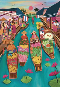 Marché Flottant en Thaïlande