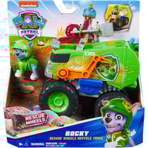 Coffret pat patrouille rescue wheels : tout terrain de recyclage + rocky - vehicule transformable - figurine chien - paw patrol - spin master