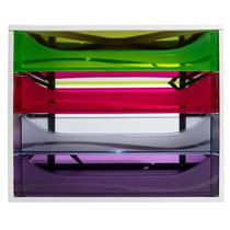Module de classement Ecobox Linicolor 4 tiroirs - Arlequin - Exacompta