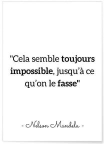 Affiche Mandela 'Cela semble toujours...' | A3 : 29,7x42cm