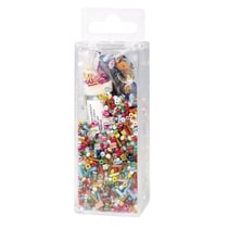 Mix paillettes et perles en verre + fil, 90g mélange et fil 50m x 0,3mm