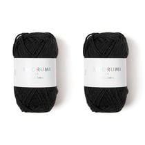 2 pelotes de coton 57,5 m - Noir