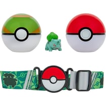 Pokemon clip 'n' go : ceinture du dresseur avec pokeball et faiblo ball + figurine bulbizarre - bandai