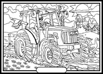 Tableau velours a colorier Tracteur Sericolor