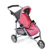 Petite poussette de jogging LOLA pour poupées, anthracite - rose