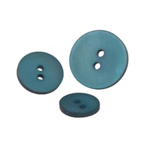 Lot de 3 boutons 2 trous satiné bleu canaries