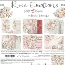 24 papiers scrapbooking 20 x 20 cm Craft O' Clock ROSE EMOTIONS