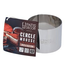 Cercle à mousse inox H 4,5 cm Ø 6 cm